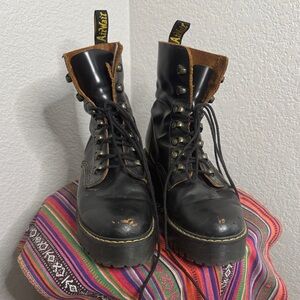 Dr. Martens Black Leather Combat Boots